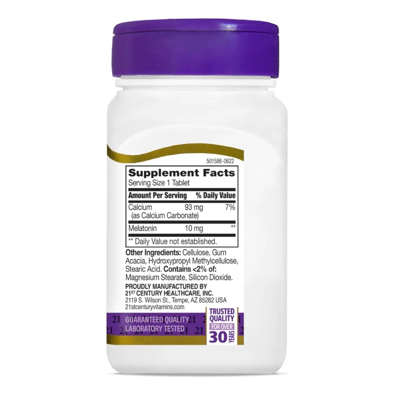 21st Century Melatonina 10 Mg Liberación Prolongada 120