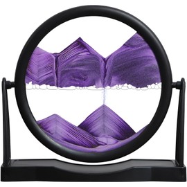 KPNUWN Moving Sand Art Picture, Home Decoration Desk Toys for Home Office Desk Mantle Bookshelf (12 inch-Purple)