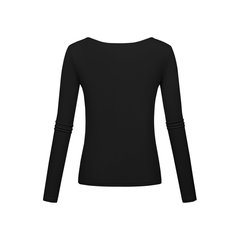 Long Sleeve Tee Shirts for Womens Black Going Out Tops