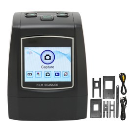 Film Scanner Digital 2.4inches Color LCD Screen Portable Picture Scanner for Black White Color Negatives Slides 100‑240VUK Plug