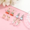 Rabbit Pearl Earrings for Women Girls Cute Hypoallergenic CZ Bunny