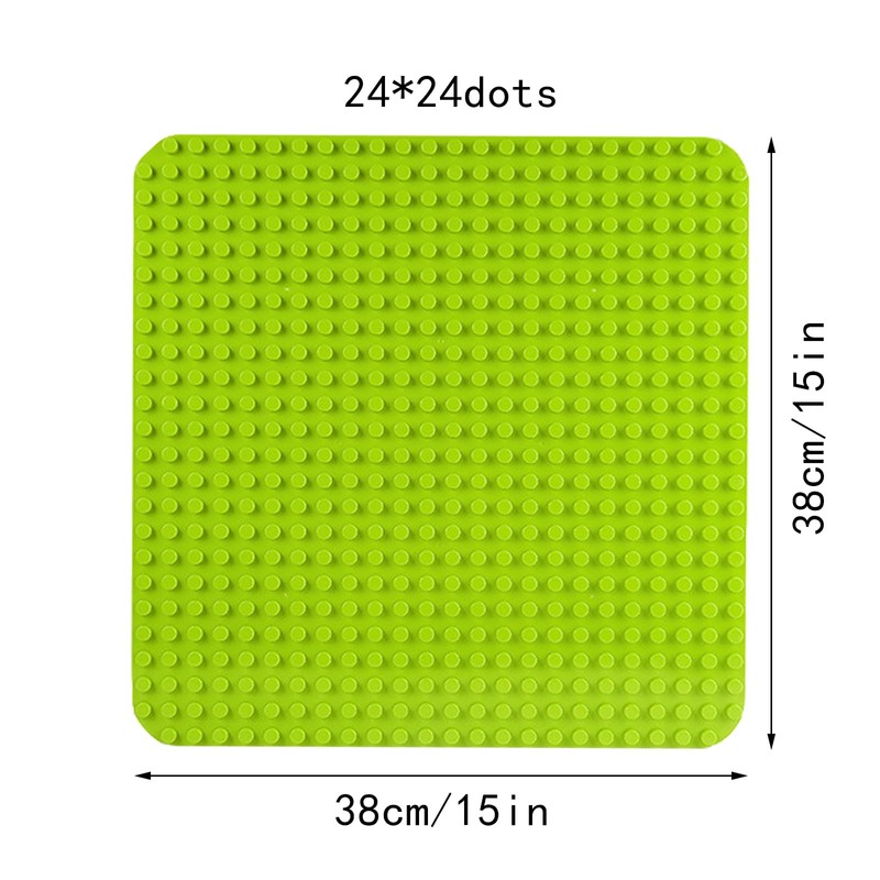 2 Baseplates for Large Blocks, Baseboard Compatible with Duplo &