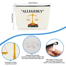 Lawyer Gifts for Women Makeup Bag Law School Graduation Gifts Allegedly Cosmetic Bag Pouch Future Lawyer Gift Birthday Appreciation Gift for Attorney Legal Practitioner Law Prosecutor Women in Law