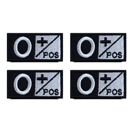 4 Stück Taktisch Typ O+ Pos Patches Militär Taktische Abzeichen Bestickt,Dekorative Applikationen Rucksack,Mützen,Jeans,Jacken,Hosen(Schwarz) Gestickt Emblem zum Hook and Loop auf Kleidung