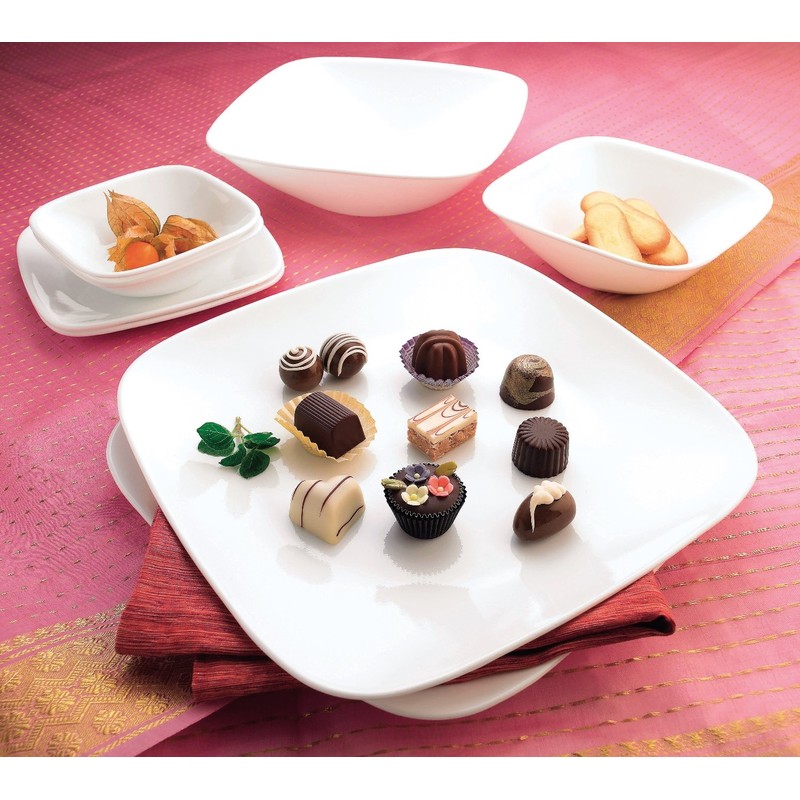 Corelle Plate Dish, Square Small Bowl, 5.1×5.1×1.4 inches (13×13×3.5 cm),