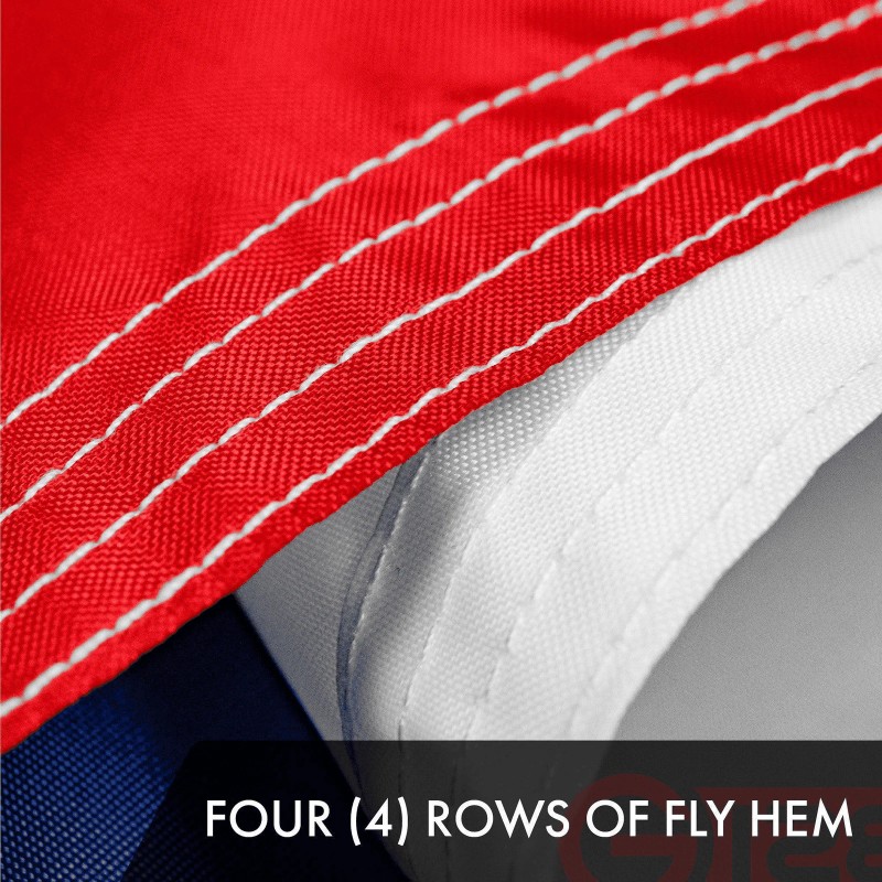 G128 Combo Pack: USA American Flag 3x5 Ft Embroidered Stars