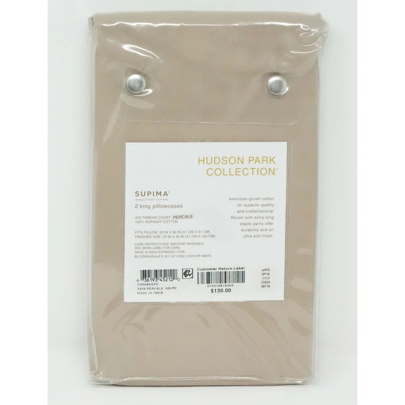 Hudson Park 470 TC Luxe Supima Cotton Percale Pillowcase PAIR