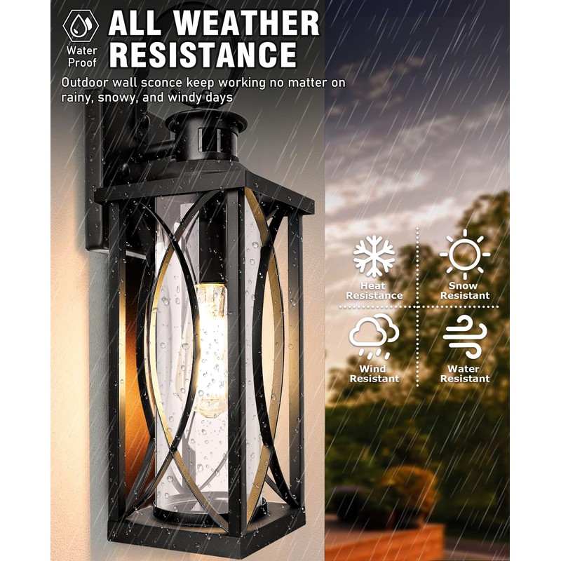 DBF 2 Pack Dusk to Dawn Motion Sensor Outdoor Lights