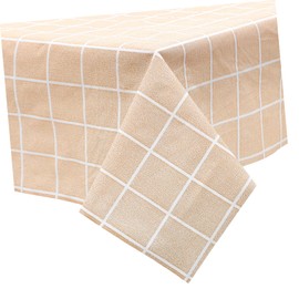 Mikinona Plaid Tablecloth Spill Wrinkle Resistant Heavy Duty Rectangle Cover for Kitchen Dining Tables Stylish Peva Easy to Clean for Birthdays and Everyday Use