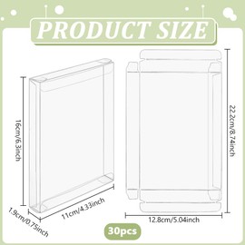 BENECREAT 30 Pack Clear Favor Box, 16x11x1.9cm Rectangle PET Transparent Gift Boxes for Packaging, Retail, Party, Gifts, Wedding, Business