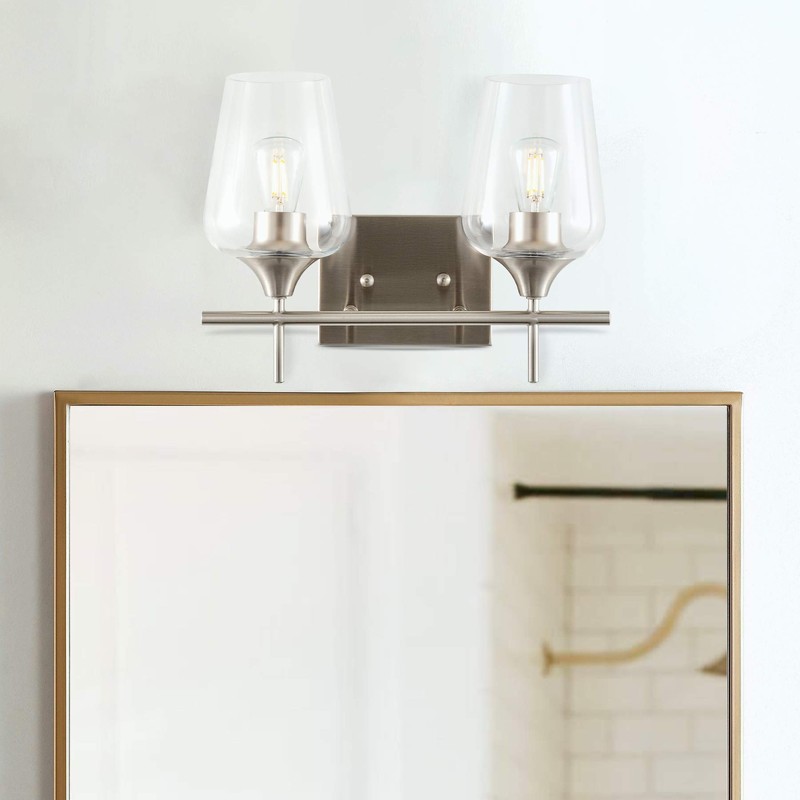 2 Light Vanity Light Brushed Nickel, Black (Brushed Nickel)