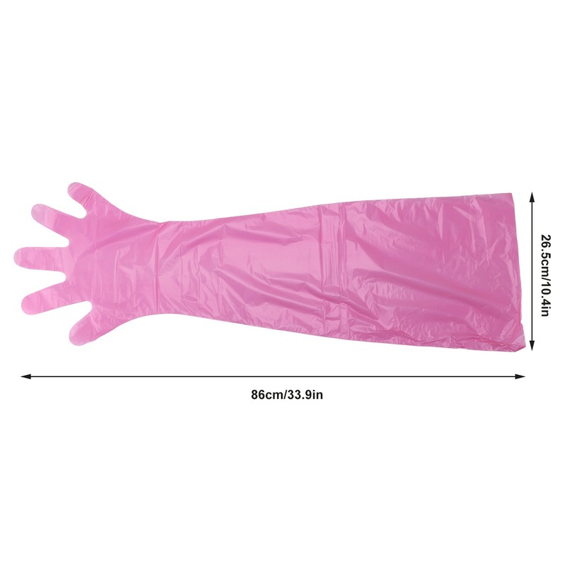 100Pcs Long Arm Disposable Plastic Gloves Safe Reliable Multipurpose Veterinary