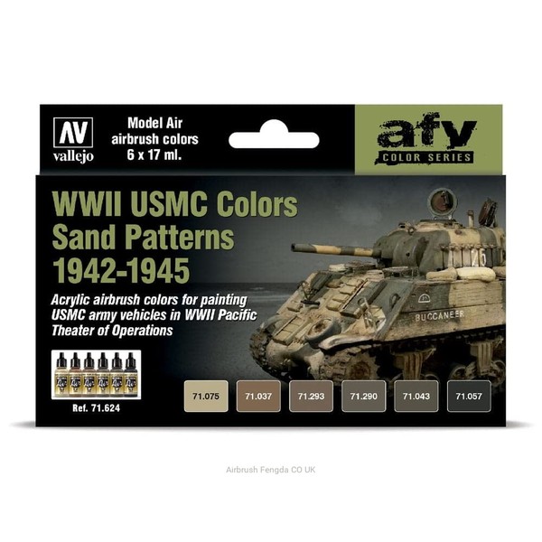 Vallejo VAL71624 Farb Tarnung AV Model Air Set-WWII USMC Colors Sand Patterns 1942-1945