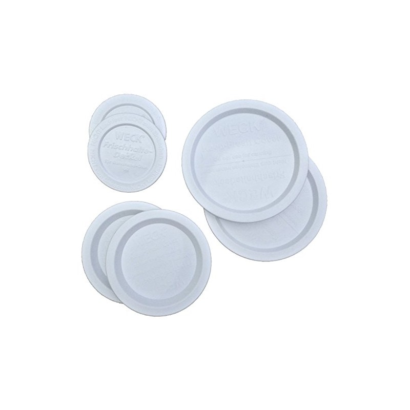 Weck Jar Keep-Fresh Plastic Lids Variety Pack. Includes 2 Small,