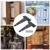 4pcs T Gate Door Hinges, 3inch Black Garden Gate Shed