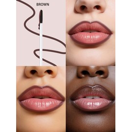 QCMME Lip Stain Peel Off Lip Liner Stain with Tweezer, Long Lasting Matte Lip Tint Tattoo, Highly Pigmented Color Lip Makeup, Waterproof Lipstick, Transfer-proof Lipstain for Women, Brown