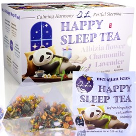 Dr. Lu’s Happy Sleep Tea | 100% Natural Calming Tea for Stress Relief | Bedtime Tea for Fast, Deep, Restful Sleep | Handcrafted Sleepy Tea with Chamomile, Lavender, Lemon Balm & 8 More Relaxing Herbs