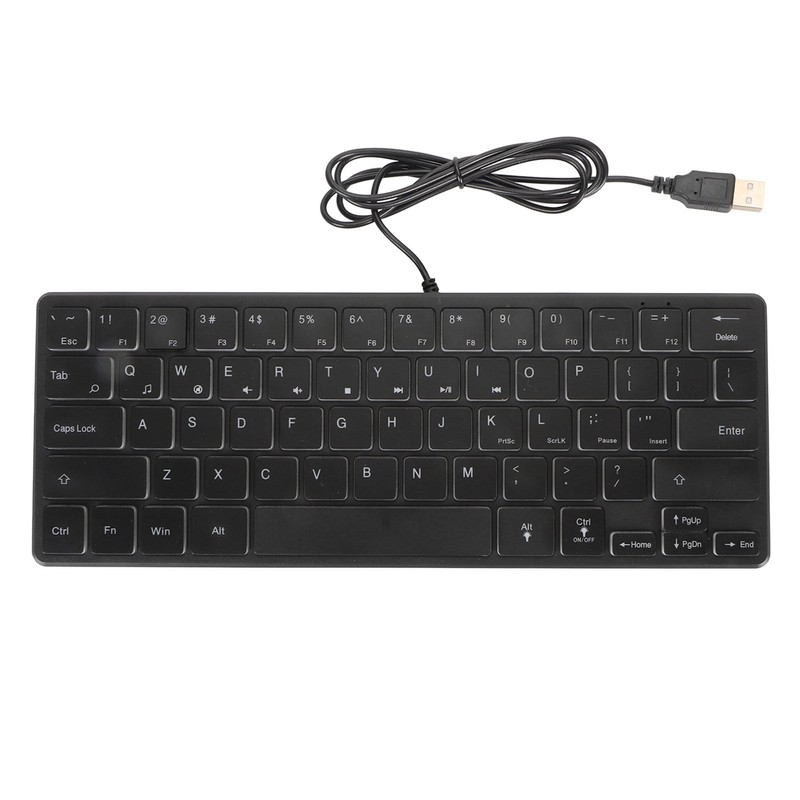 64 Keys RGB Backlit Keyboard USB Wired Gaming Keyboard Portable