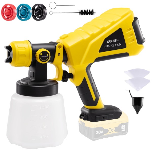 Cordless Paint Sprayer - Compatible with DEWALT 20V MAX Battery Airless Electric HVLP Spray Paint Gun Tools for House Painting/Home Interior and Exterior/Wood/Walls/Furniture/Fence/Door(No Battery)