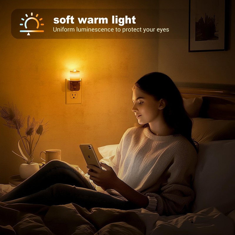 JandCase Flameless Candle Night Light, 2 Pack Night Lights Plug
