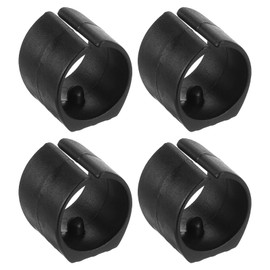 sourcing map 4Pcs Plastic U-Shape Chair Caps Replacement, Fit 22-27mm Dia. Round Single Prong Chair Tube Pipe Foot for Floor Protecting and Noise Reducing, Black