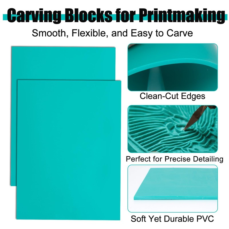 4PCS Lino Printing Kit, Printing Lino Sheets Set – Soft