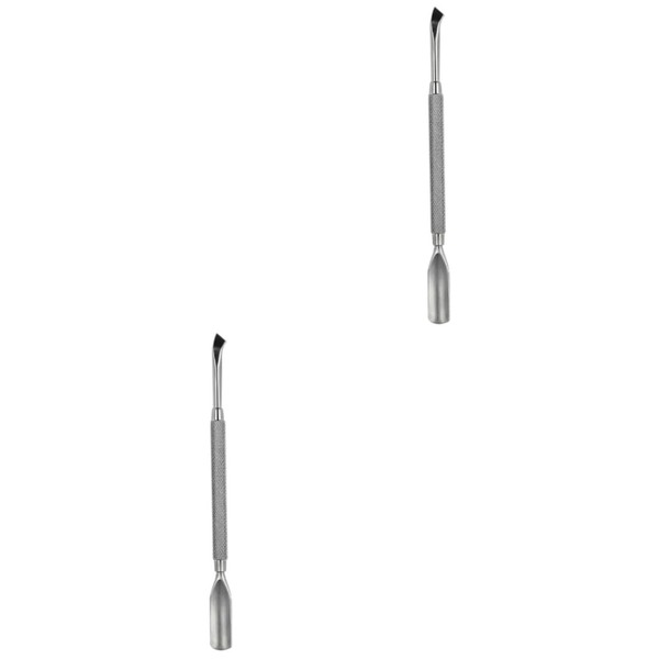 Healeved 2pcs Stainless Steel Double-ended Cuticle Pusher for Nail Care