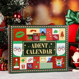 DE'LANCI 2024 Christmas Delight Makeup Advent Calendar Gift Set for Women Teens Girls, Surprise 12 Days Christmas Countdown Calendar Beauty Cosmetic Starter Box, Cruelty Free
