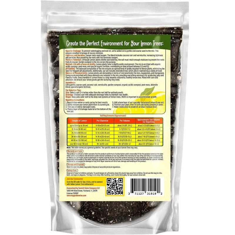 GARDENWISE Organic Lemon Tree Soil – Citrus Potting Mix with