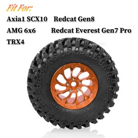 RcarmubWow 2.2In Beadlock Wheels & Tires Set for Axia1 SCX10 Capra/AMG 6x6/TRX4/Redcat Gen8 Redcat Everest Gen7 Pro,RC Aluminium 2.2 Beadlock Wheel Rim & 2.2 Beadlock Tires,Bronze