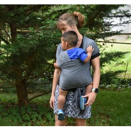 Baby Carrier Wrap Soft, Stretchy, Cotton Baby Wrap, Baby Sling, Nursing Cover Up for use with Newborn-Toddler: Evenly distributes Weight for More Comfortable Carrying (Dark Grey)