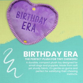 SNUG AROOZ Snugarooz Birthday Era Plush Toy with Repair Patch - Soft & Durable Dog Toy with Squeaker - for Birthday Paw-Ties, Fetch & Snuggles - Eco-Friendly