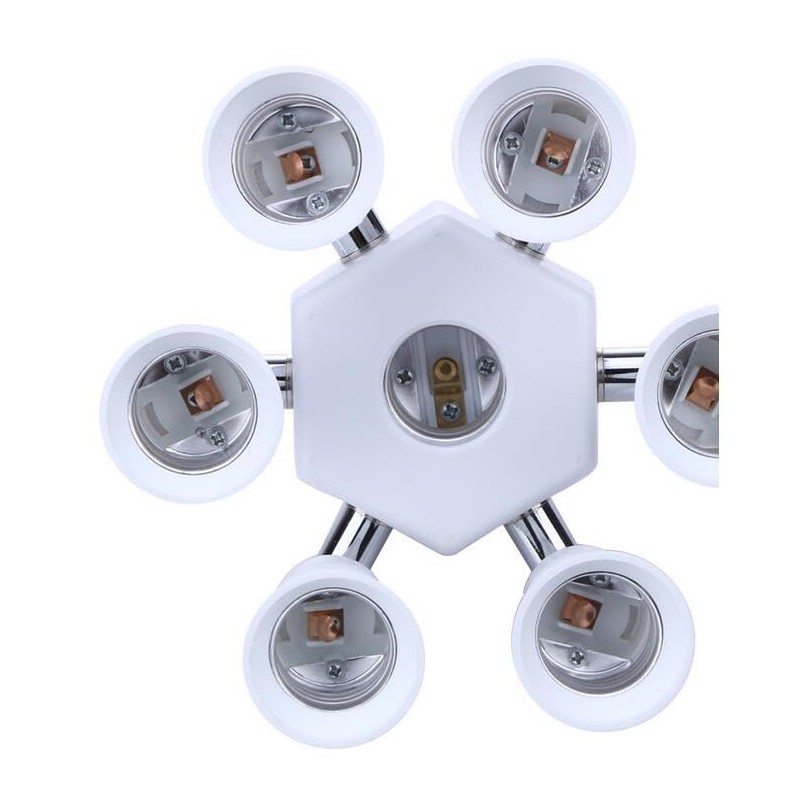 FINELED 7 in 1 E27 E26 Socket Adapter Splitter ,E26