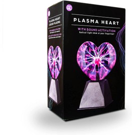 Tradeopia 8 Inch Purple Heart Shaped Touch and Sound Sensitive Plasma Ball, Novelty Lamp, Plasma Globe, Lightning Plasma Ball, Plasma Ball for Home, Office, Bedroom, Party Decoration & Valentine Gift