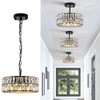 CATINER Crystal Pendant Light 4-Light Modern Black Chandelier Small 12”