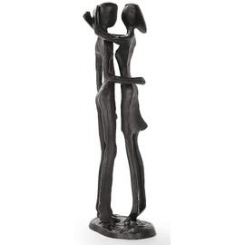 Quay Traders Affectionate Couple Art Iron Sculpture (Couple Embrace) Passionate Love Figurine Statue Romantic Metal Ornament