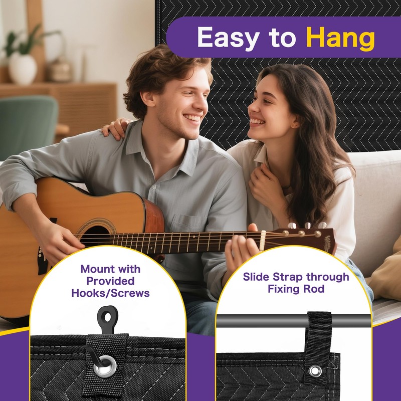 2 PCS Extra Large Sound Dampening Blanket,96"x 80" Sound Absorbing