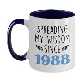 Quirky Birth Year 1988 Coffee Cup For Women Men Born In 1988 Gifts For 36th Birthday Anniversary Retirement Graduation, Gift Idea 36 Years Old