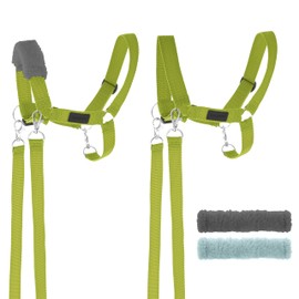 SKIPPI Halter for Hobby Horse - Light Green, Hobby Horse Accessories, Reins and 2 Pads in Set, Universal Size Halter Set