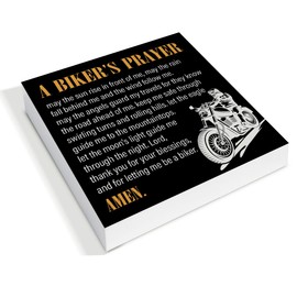 Biker Decor Motorcycle Wood Box Sign for Home Bedroom Man Cave Garage Gifts for Bike Lover Motorcycle Rider, a Biker's Prayer