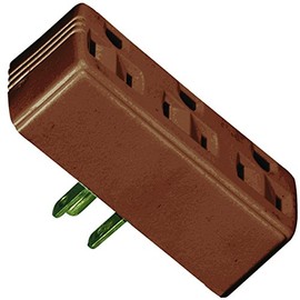 Cooper Wiring Brown 3-Outlet 3-Wire Grounding Adapter 1147B-BOX
