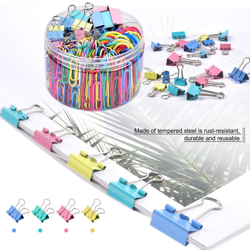 Paper Clips Binder Clips, Sopito 300pcs Assorted Sizes Office Clips