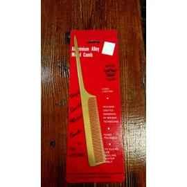 Unbranded VINTAGE SWEDISH CROWN ALUMINUM METAL RAT TAIL COMB 852 SWEDEN BARBER BEAUTICIAN