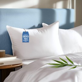 Sylvaris Hypoallergenic Bamboo Viscose Extra Soft Pillows with Down Alternative Filling, King Size Set of 2, Breathable Luxury Hotel Quality for All Sleeper, Oeko-Tex Certified, Machine Washable