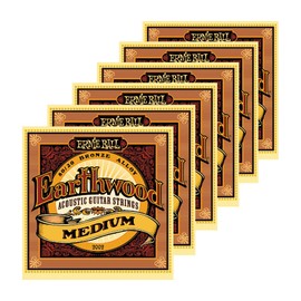 Ernie Ball 2002 Earthwood 80/20 Bronze Medium Acoustic Guitar Strings 6 Pack (Standard)