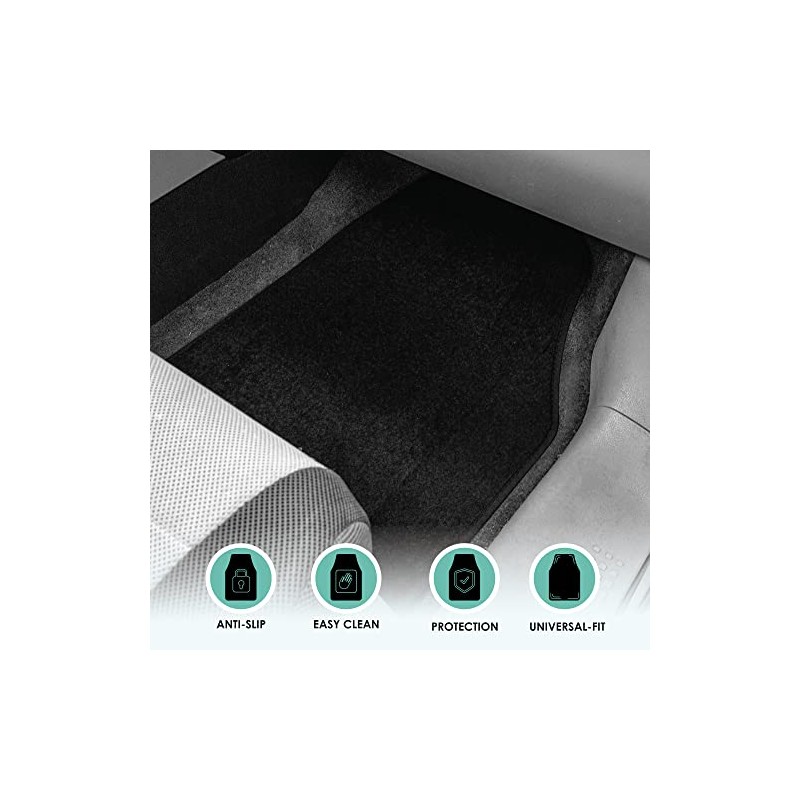 FH Group Tapete de Piso con Almohadilla para talón, Negro