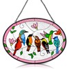 Huray Rayho Birds On A Branch Stained Glass Ornament, 9.5''x6.7''