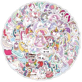FloralGrace 100 Stück Einhorn Sticker Wasserdichte Vinyl Sticker für Wasserflaschen,Einhornsticker Aufklebe, Unicorn für Kinder Mädchen Scrapbooking Fotoalbum Geschenke