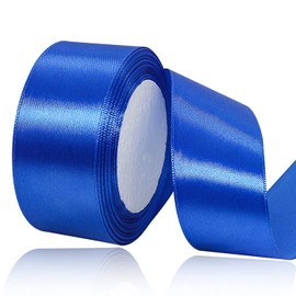 Royal Blue Satin Ribbon 1-1/2 Inches x 25 Yards, Solid Color Fabric Ribbon for Gift Wrapping, Crafts, Hair Bows Making, Wreath, Wedding Party Decoration and Sewing Projects