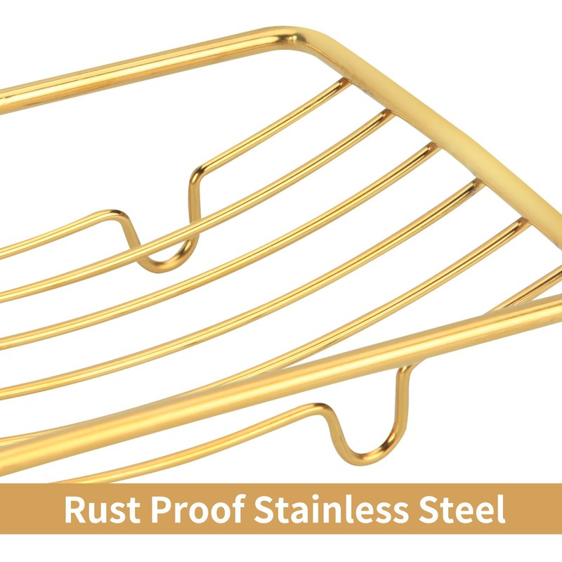 Snailhouse Soap Dishes, 2 Pack Self Draining Rustproof Stainless Steel